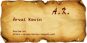 Árvai Kevin névjegykártya