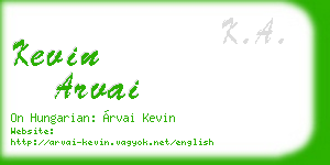 kevin arvai business card